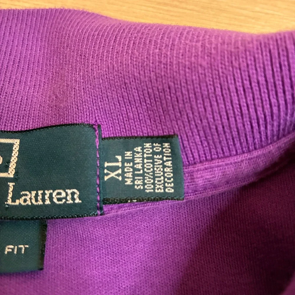 Polo Ralph Lauren Mens XL Custom Fit Purple Short Sleeve Cotton Pique Polo Shirt
